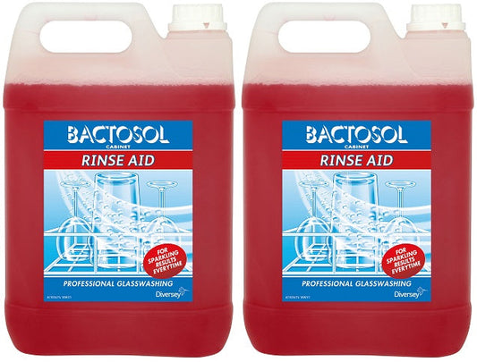2 x Diversey Bactosol Cabinet Rinse Aid 5L