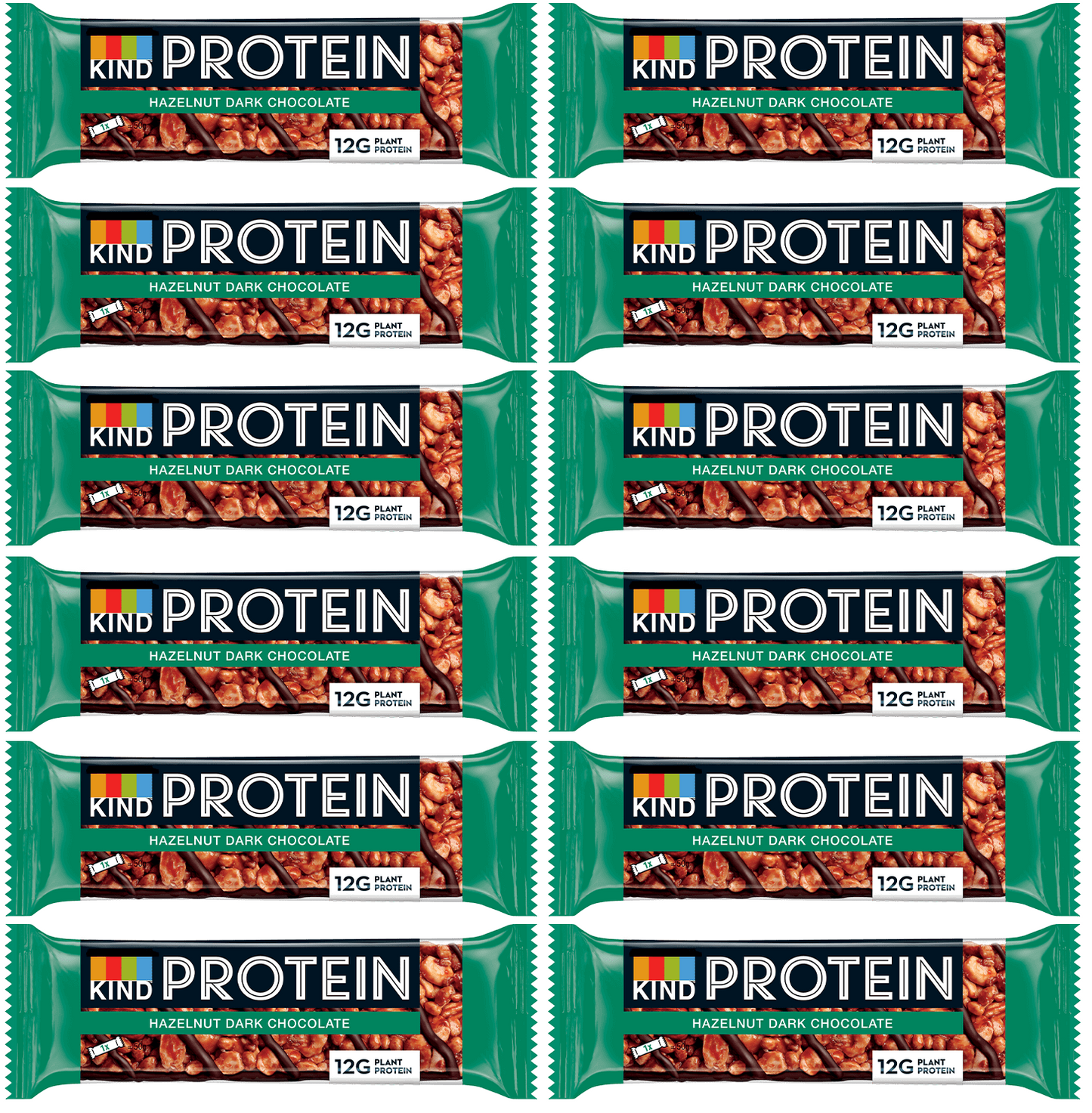 12 x Kind Protein Hazelnut Dark Chocolate 50G