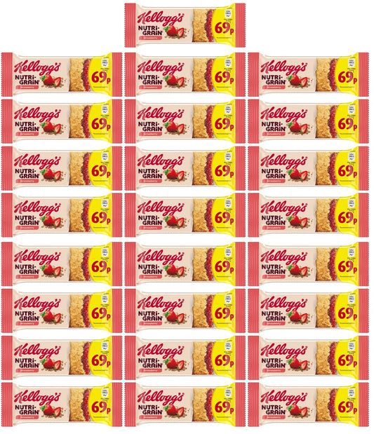 25 x Kelloggs Nutri-grain Bars Strawberry - 37GM
