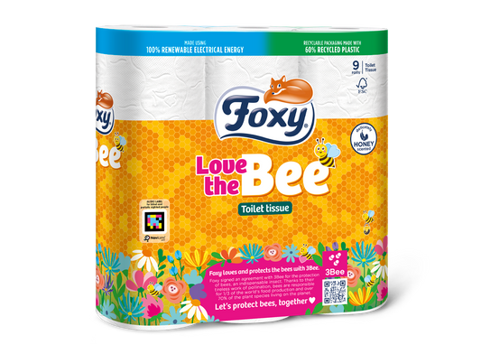 5 x Foxy Love The Bee Toilet Tissue - 9 PACK