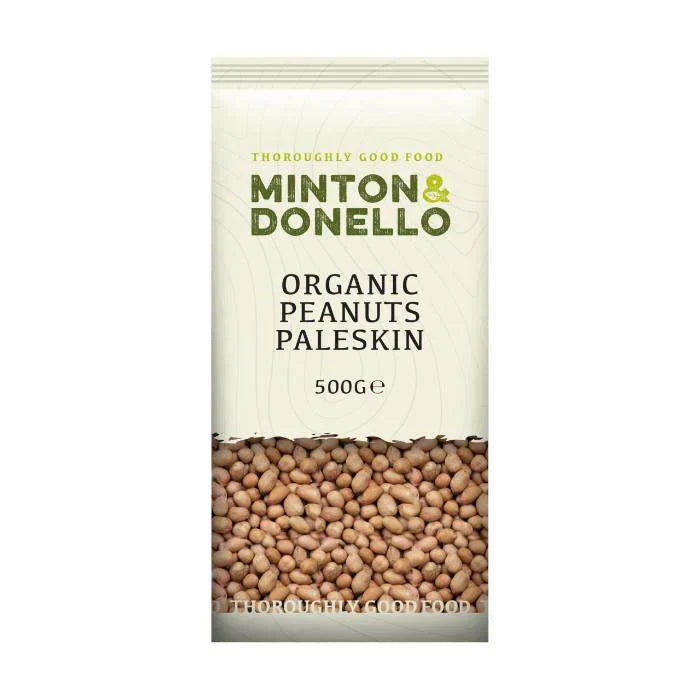 6 x Minton & Donello Organic Peanuts Paleskin - 500g