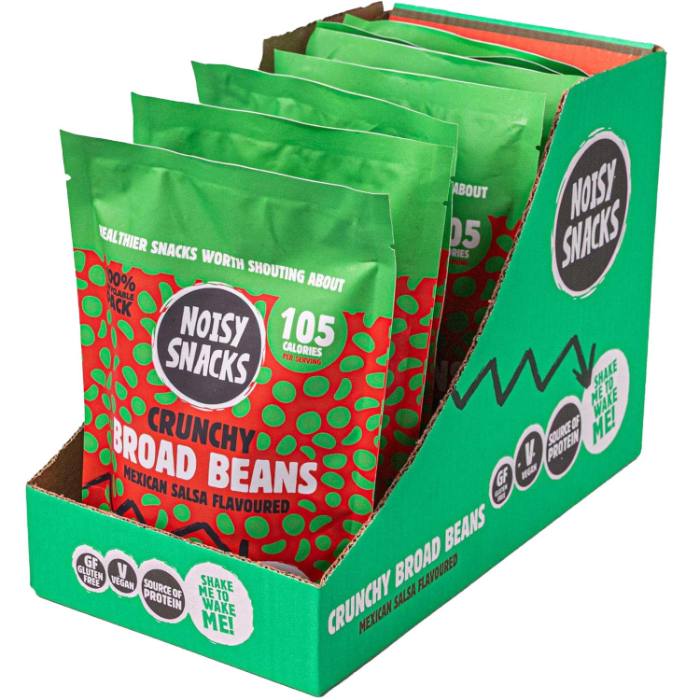 7 x Noisy Snacks Broad Beans Mexican Salsa - 100g