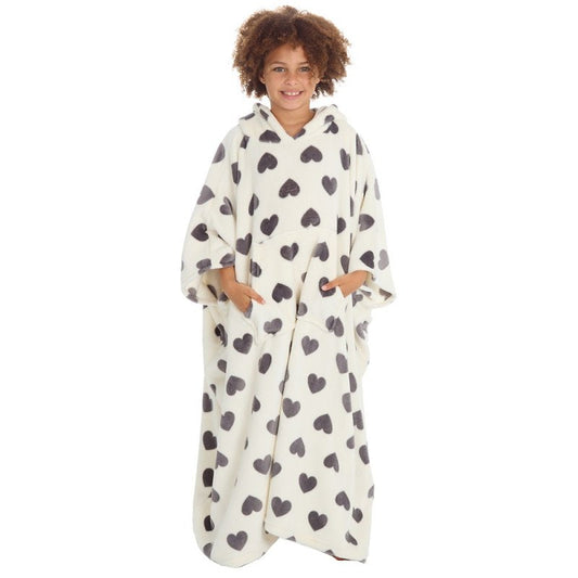 OO6 KIDS HEART PONCHO 7-13 YEARS
