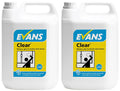 2 x Evans Clear Glass Cleaner 5Lt