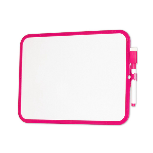 Pink Dry-Erase Whiteboard With Marker & Rubber