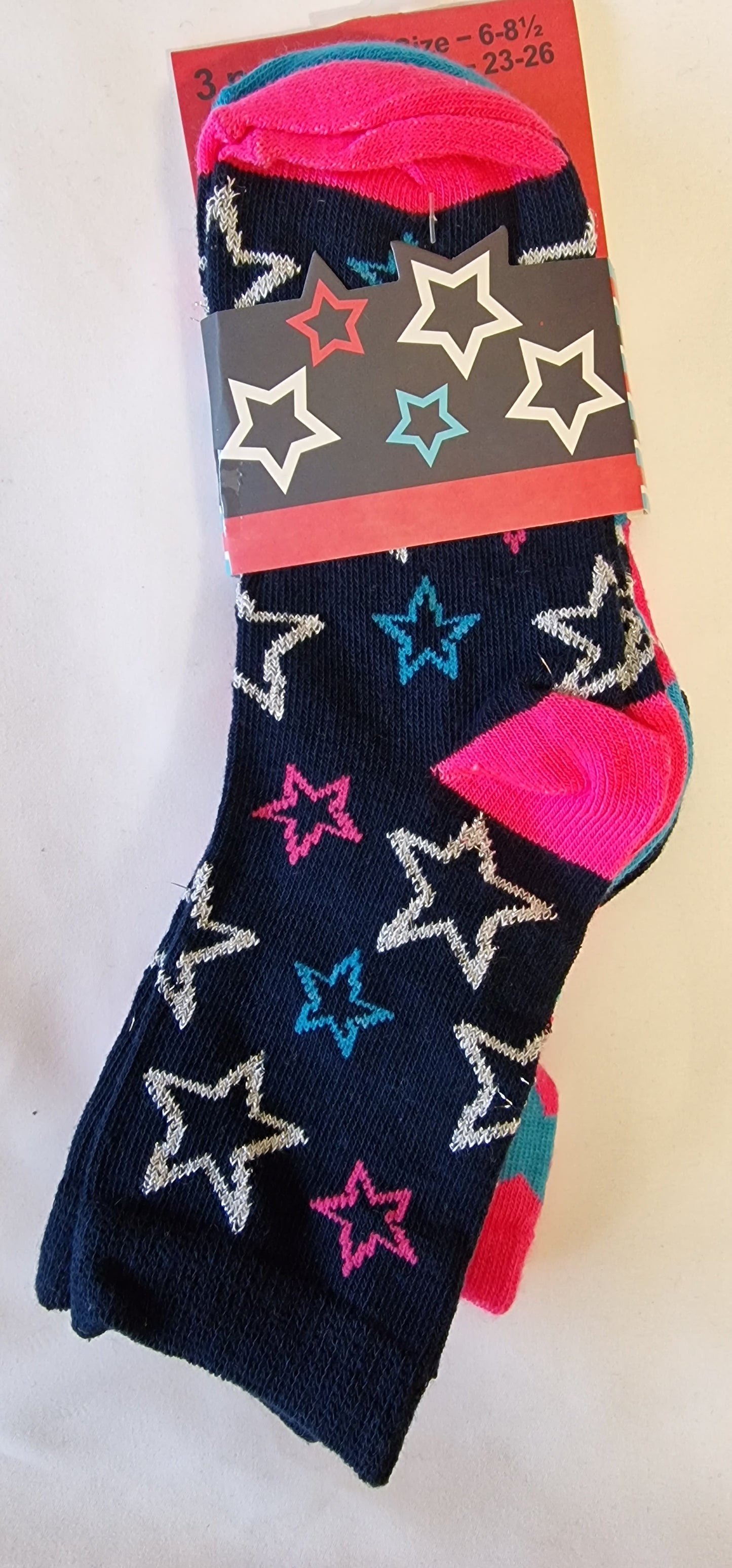 SO21 STARS & LOVE HEARTS 3PK UK 6 - 3.5