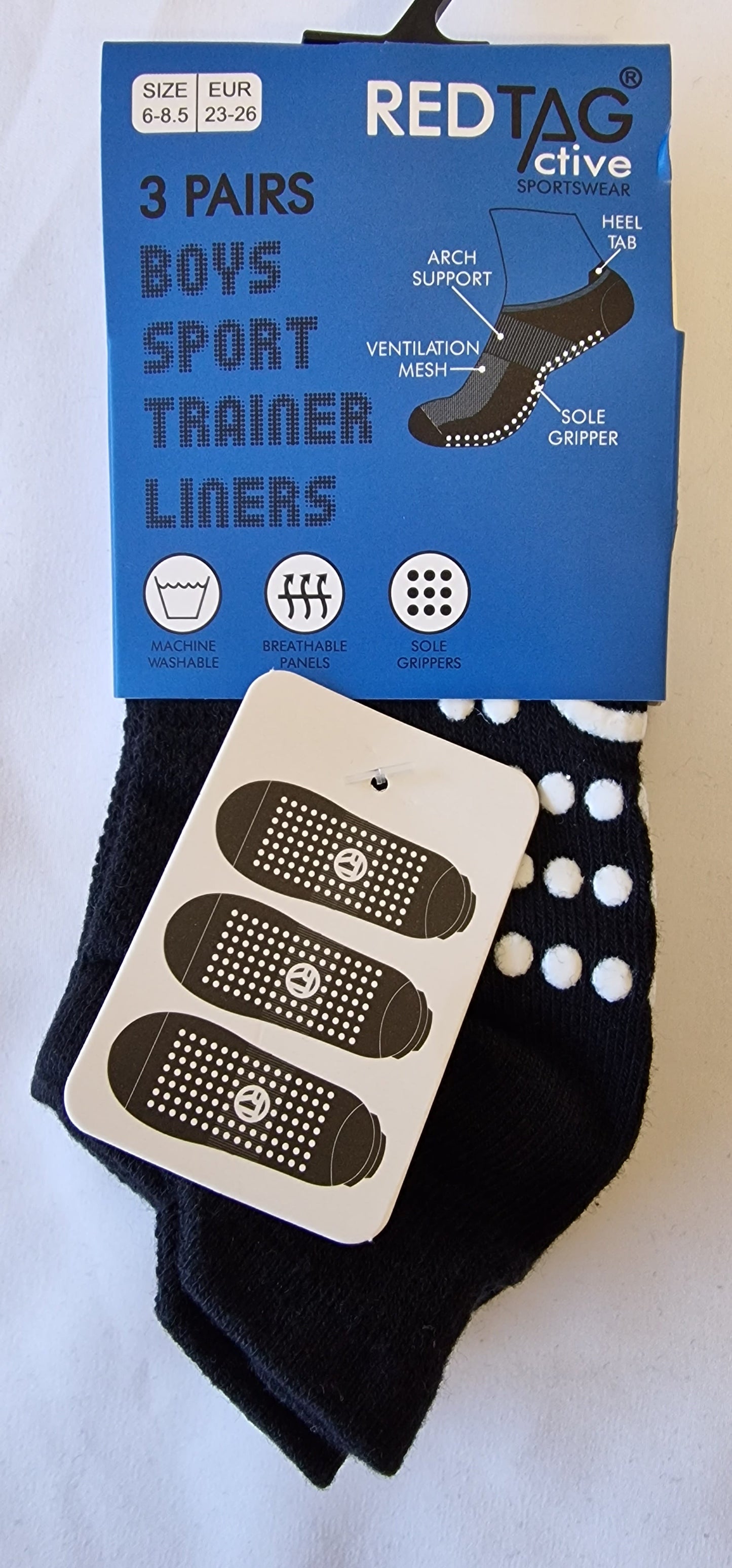 SO5 NON SLIP GRIPPER 3PK UK 6 - 5.5