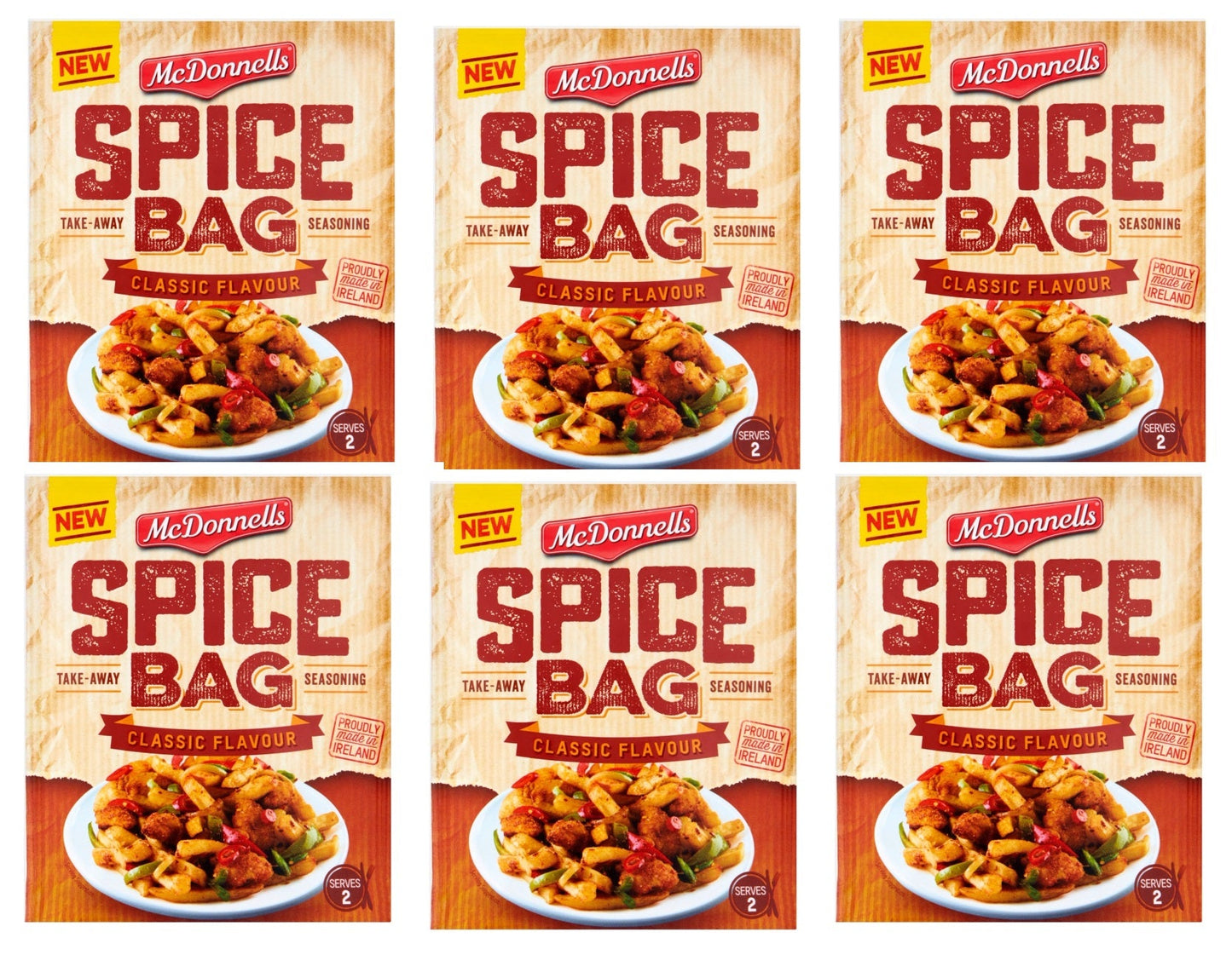 6 x Mcdonnells Spice Bag Original 40G