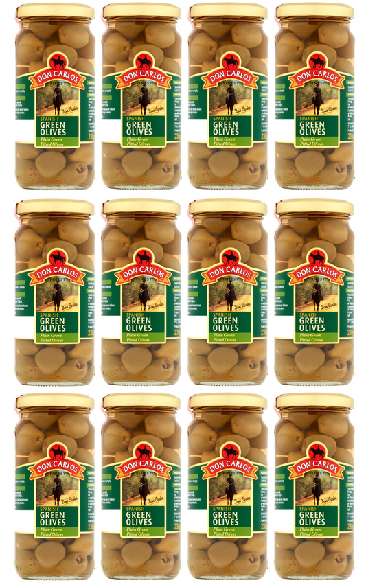 12 x Don Carlos Finest Spanish Green Olives 230G