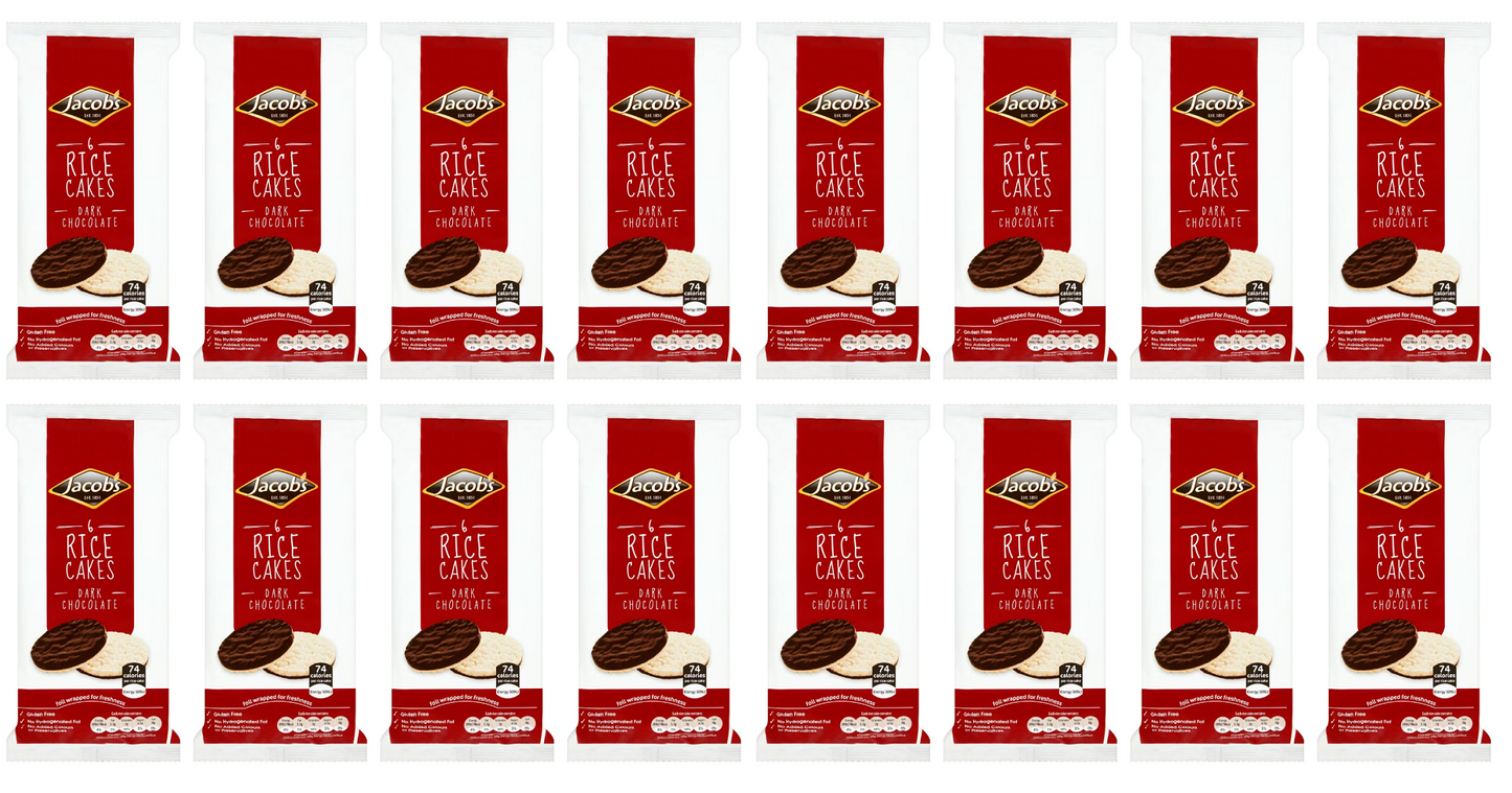16 x Jacob's 6 Dark Chocolate Rice Cakes 90G