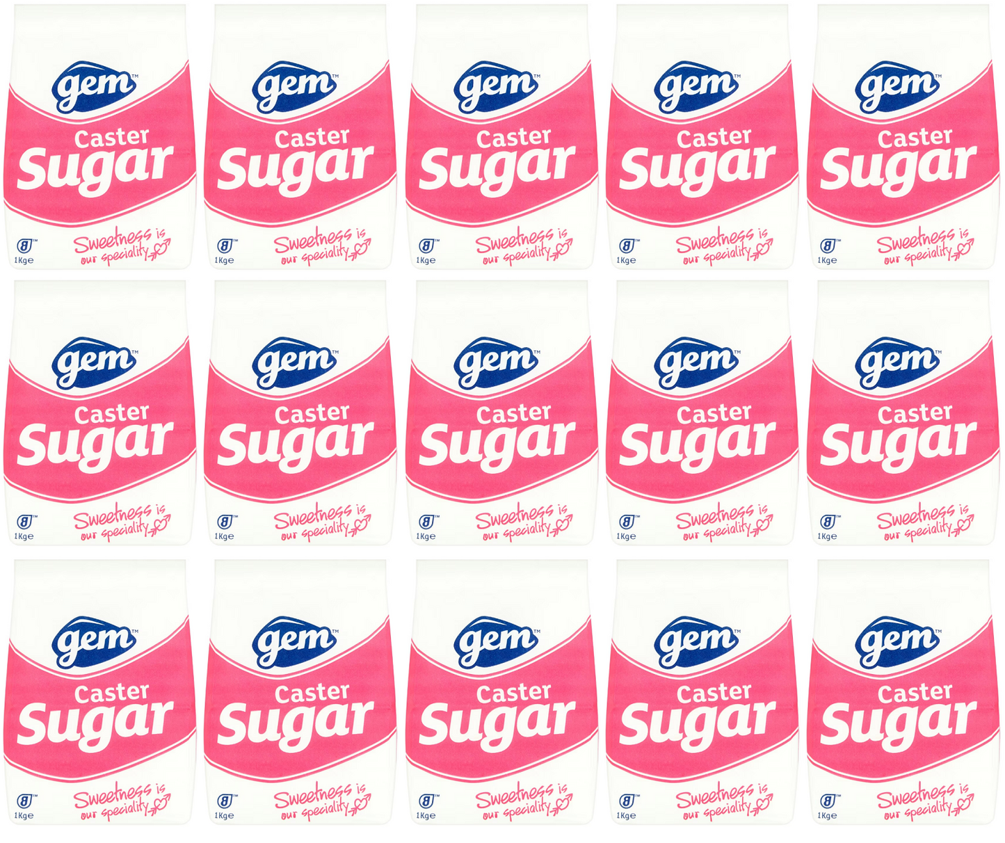 15 x Gem Caster Sugar 1Kg
