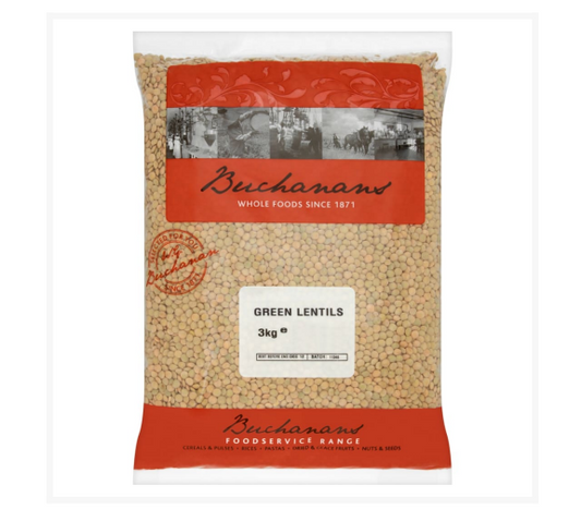 Buchanans Green Lentils 3Kg