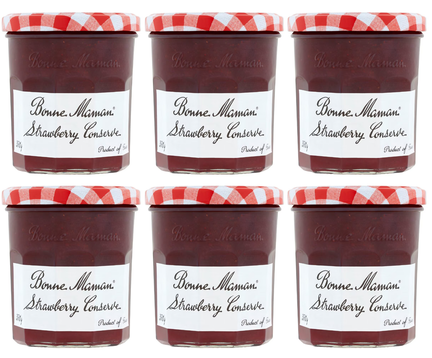 6 x Bonne Maman Strawberry Jam 370G