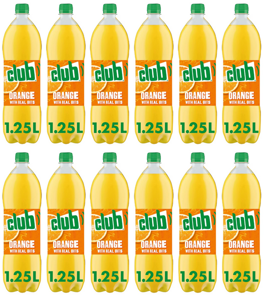 12 x Club Orange With Real Bits 1.25 Litres