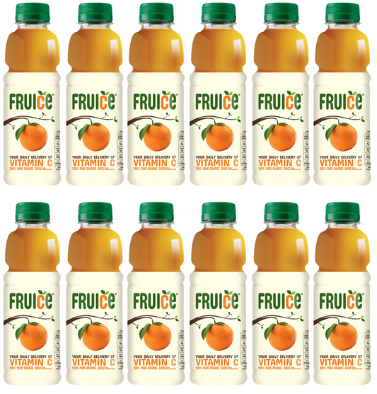 12 x Fruice 100% Pure Orange Juice From Concentrate 330Ml