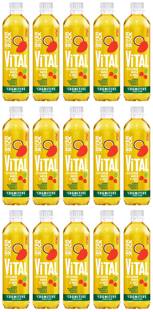 15 x Riverrock Vital + Vitamin Water & Juice Drink Mango Passionfruit