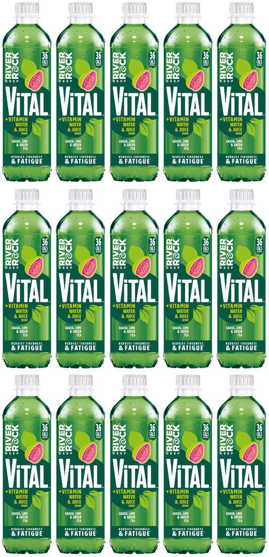 15 x Vital Guava Lime & Green Tea Deep River Rock 450Ml