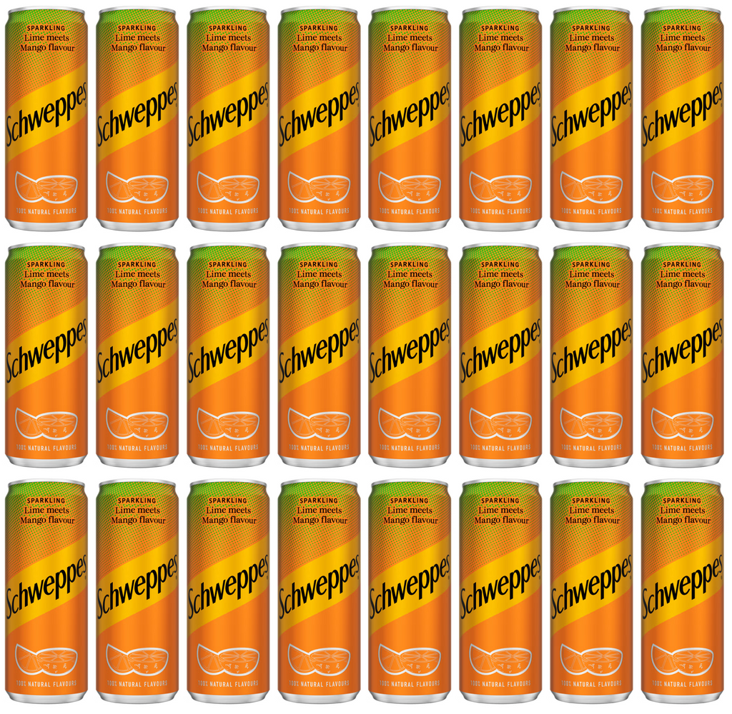 24 x Schweppes Sparkling Lime Meets Mango Flavour 330Ml