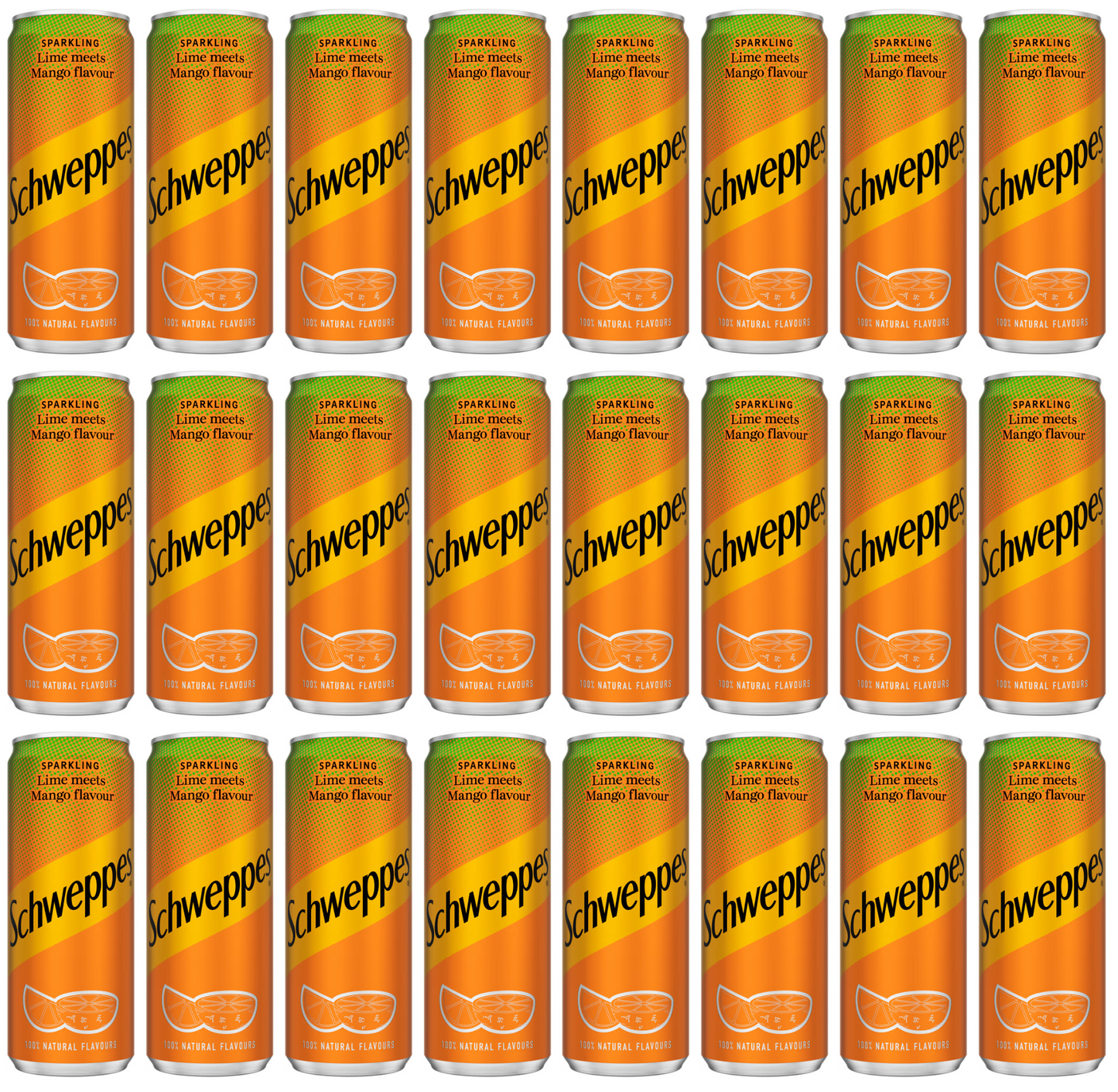 24 x Schweppes Sparkling Lime Meets Mango Flavour 330Ml