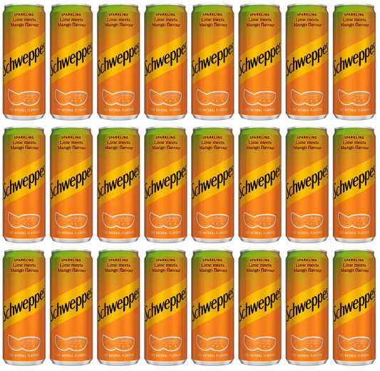 24 x Schweppes Sparkling Lime Meets Mango Flavour 330Ml