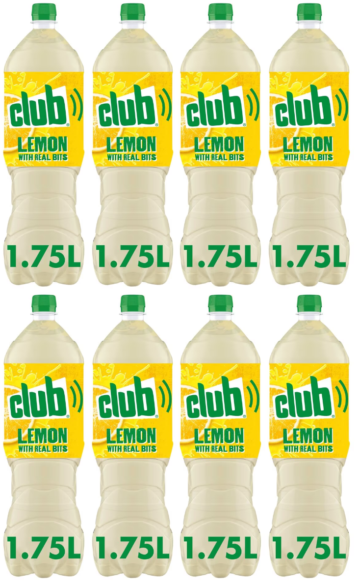 8 x Club Lemon With Real Bits 1.75 Liters