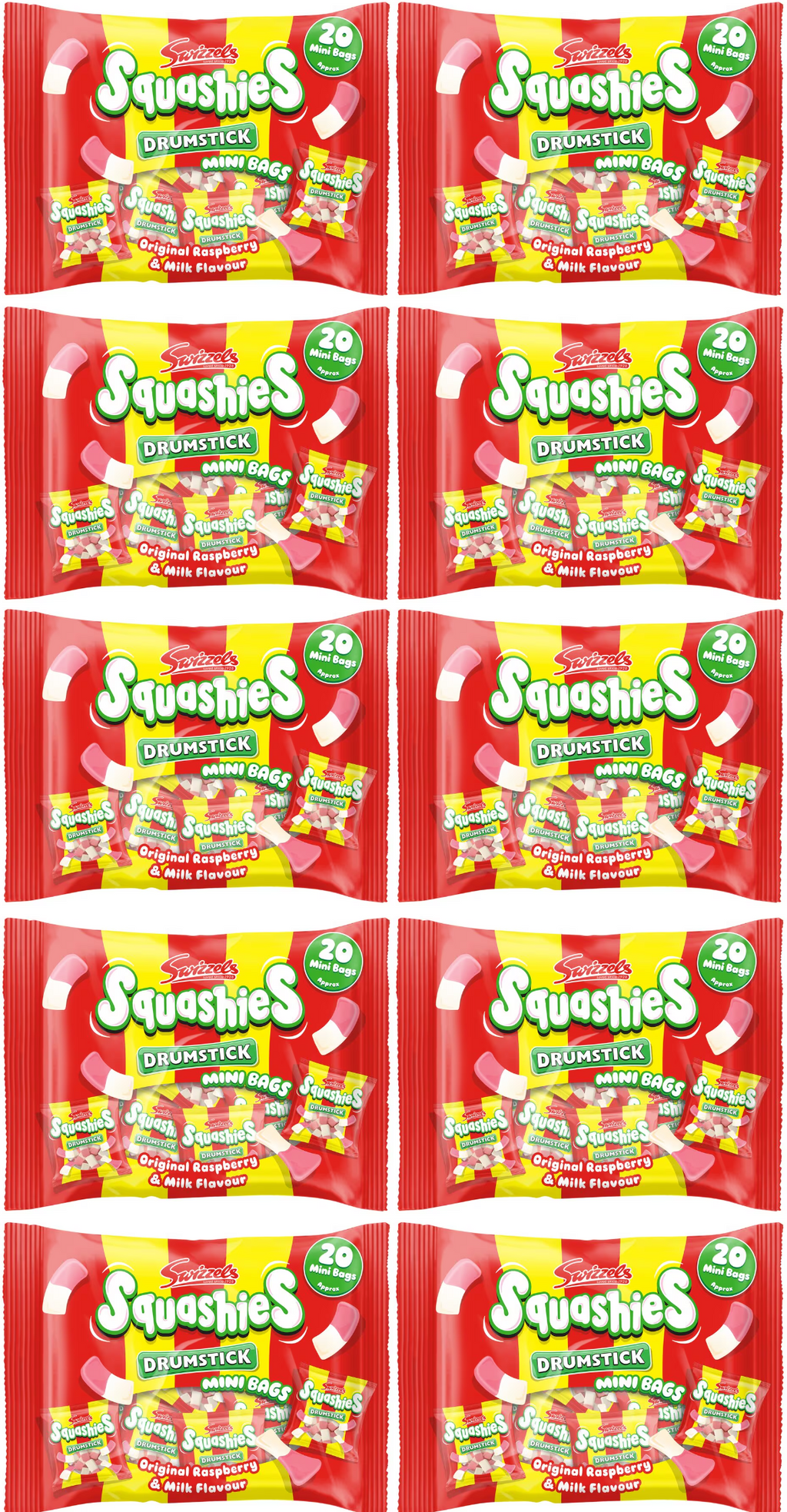10 x Squashies Original Bag Multipack (20 bags) - 280GM