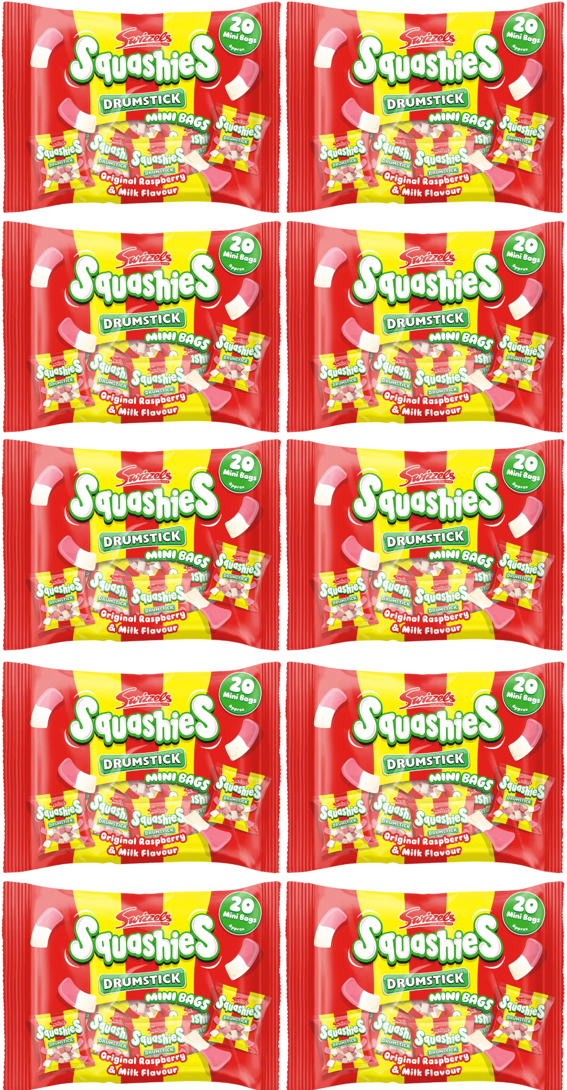 10 x Squashies Original Bag Multipack (20 bags) - 280GM