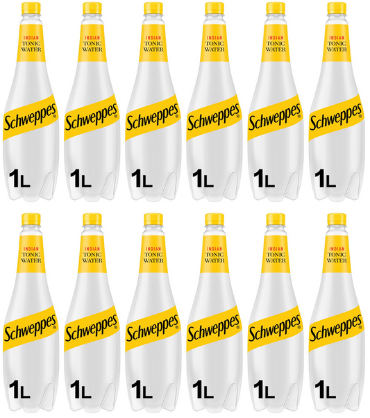 12 x Schweppes Tonic Water - 1LTR