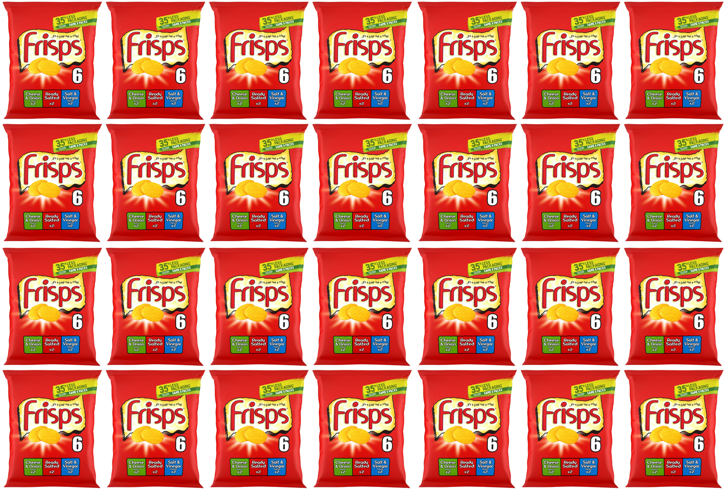 28 x Kp Frisps Assorted Crisps 6pk - 6X25.5GM