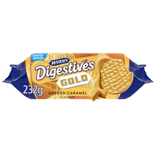 12 x Mcvities Limited Edition Golden Caramel Flavour Digestives 232G