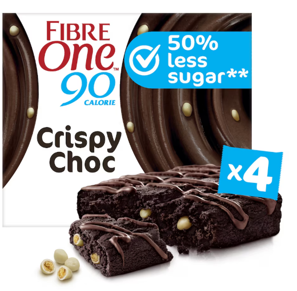 7 x Fibre One 90 Calorie Crispy Choc Brownies 4 X 24G (96G)
