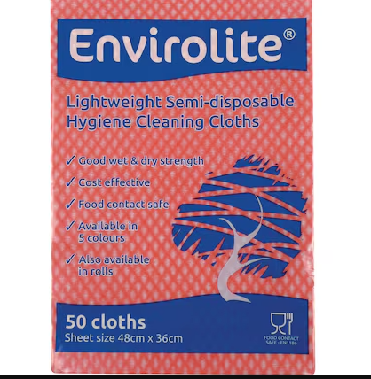 10 x Envirolite Red Cloth 50Pk