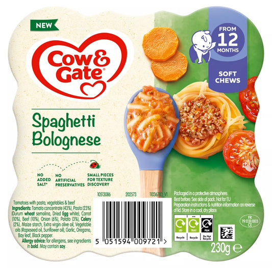5 x Cow & Gate Plate Spaghetti Bolognese - 230G