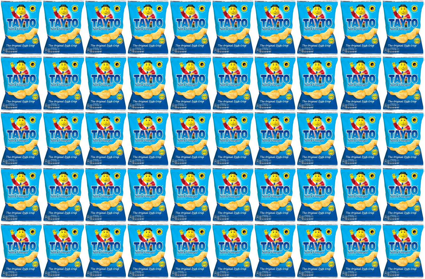 50 x Tayto Salt & Vinegar Flavour Potato Crisps 35G
