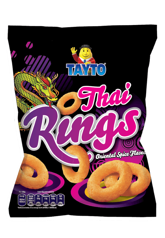 32 x Tayto Thai Rings Oriental Spice Flavour 42G