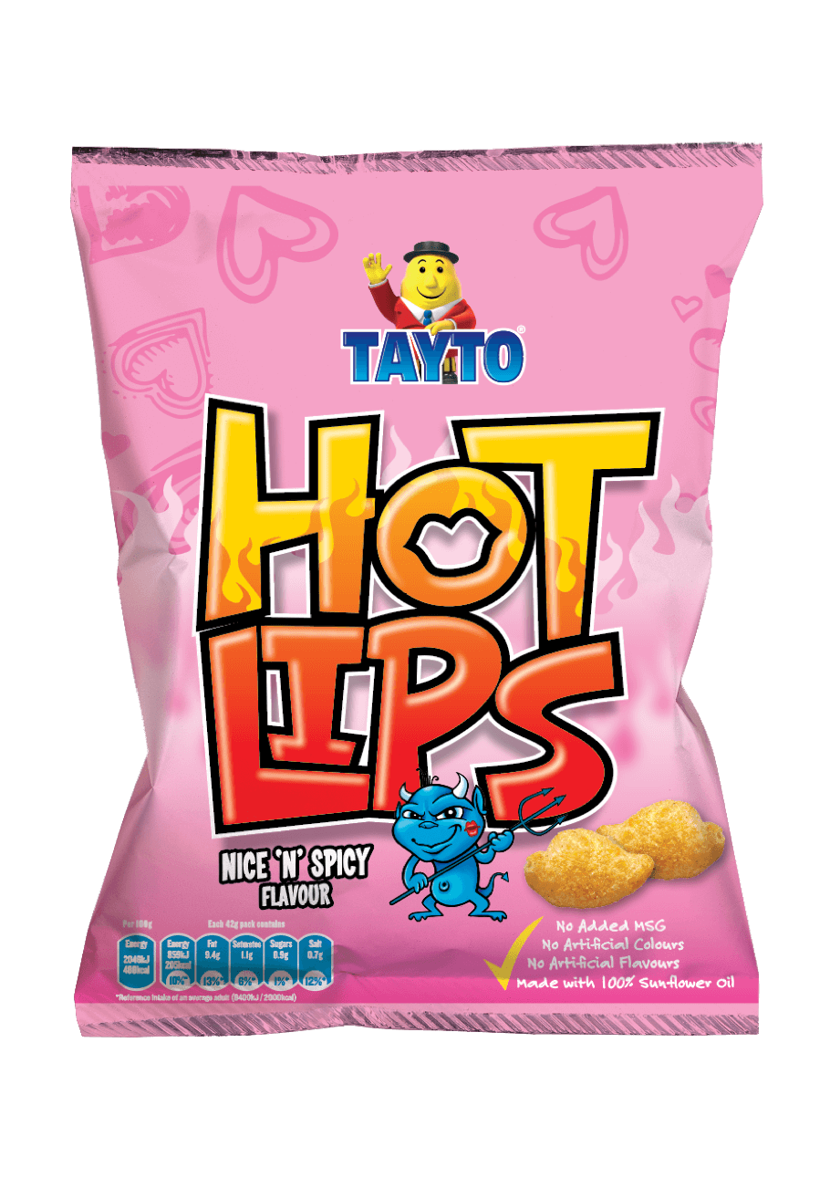 32 x Tayto Hot Lips Nice  N  Spicy Flavour 40G