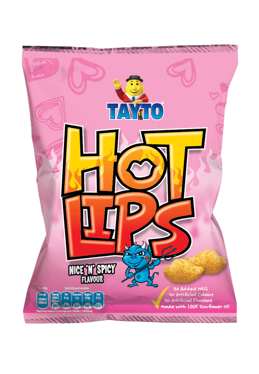 32 x Tayto Hot Lips Nice  N  Spicy Flavour 40G