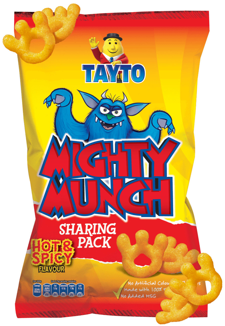 50 x Tayto Mighty Munch Hot & Spicy Flavour Potato Snacks 31G – The ...
