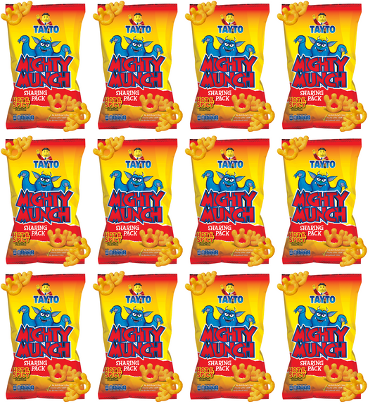 12 x Tayto Mighty Munch Hot & Spicy Flavour 6 X 26G