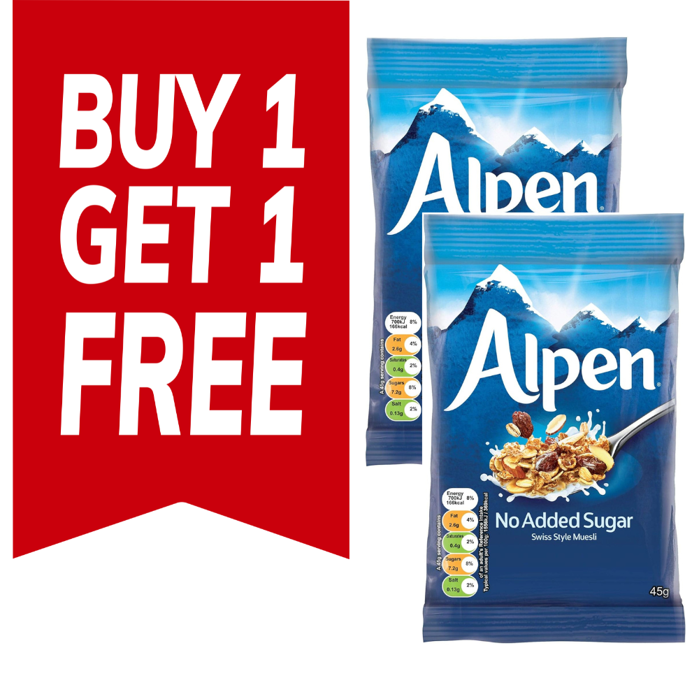 Alpen No Added Sugar Swiss Style Muesli 45G Buy 1 Get 1 Free