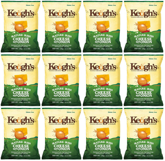 12 x Keoghs Irish Cheese & Onion Crisps - 125GM
