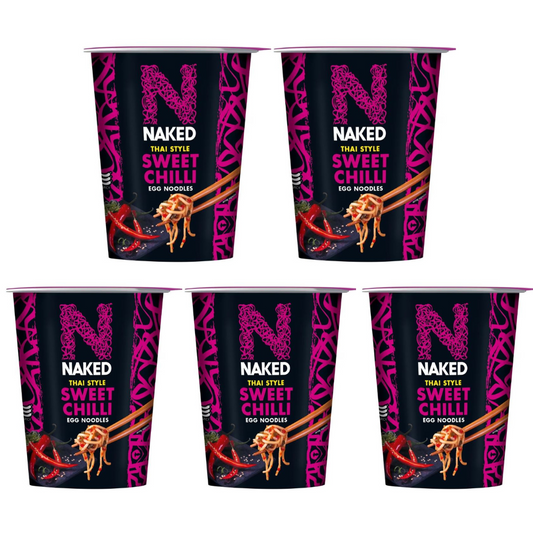 5 x Naked Noodle Sweet Chilli Noodle Pot 75Gm