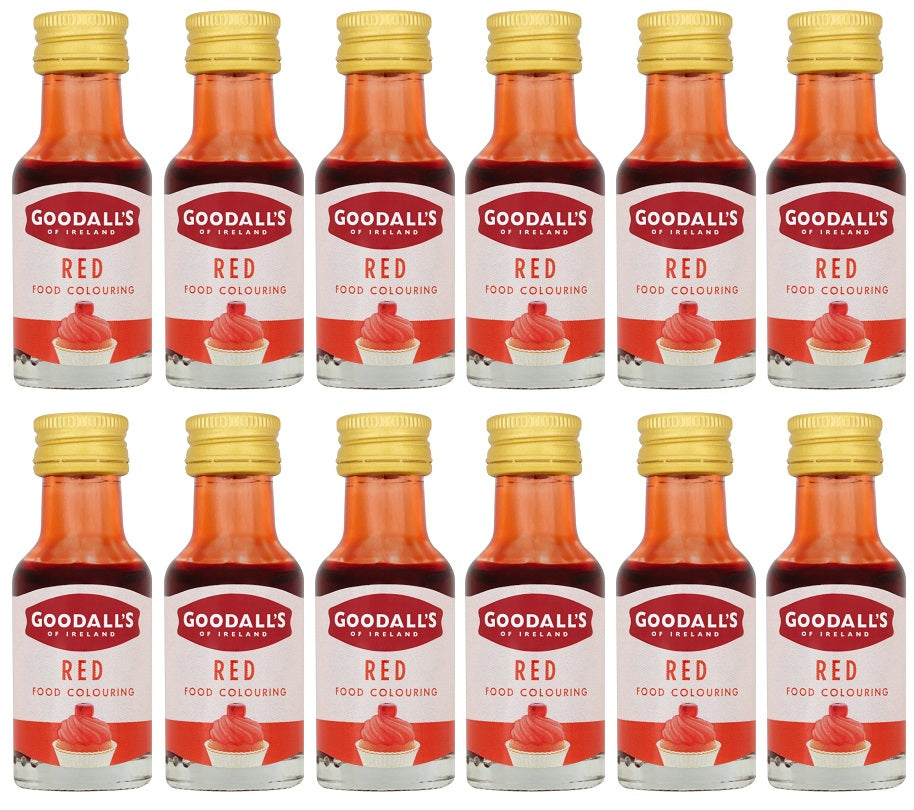 12 x Goodall's Of Ireland Red Food Colouring 25Ml