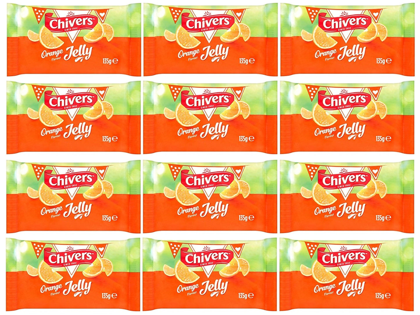 12 x Chivers Orange Flavour Jelly 135G