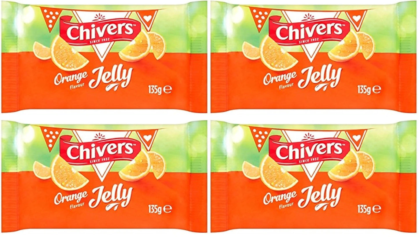 4 x Chivers Catering Orange Flavour Jelly 12 X 135G (1.62Kg)
