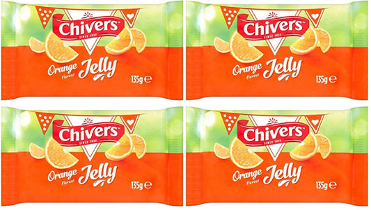 4 x Chivers Catering Orange Flavour Jelly 12 X 135G (1.62Kg)