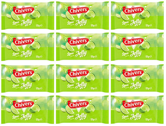 12 x Chivers Lime Flavour Jelly 135G