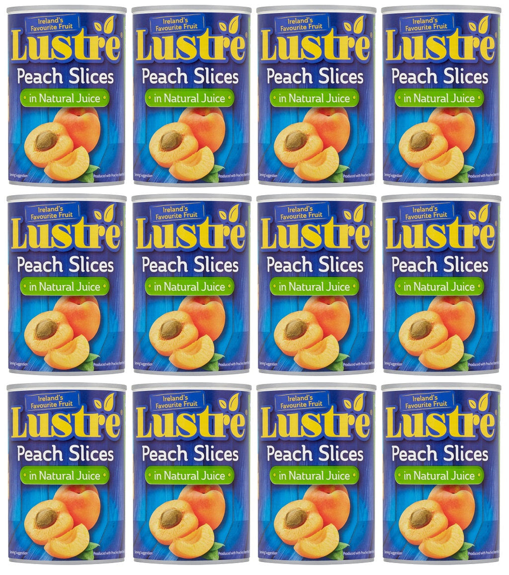 12 x Lustre Peach Slices In Natural Juice 410G
