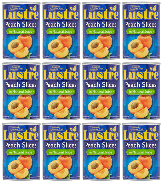 12 x Lustre Peach Slices In Natural Juice 410G