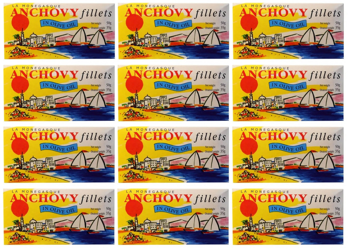 12 x La Monegasque Anchovy Fillets 50G